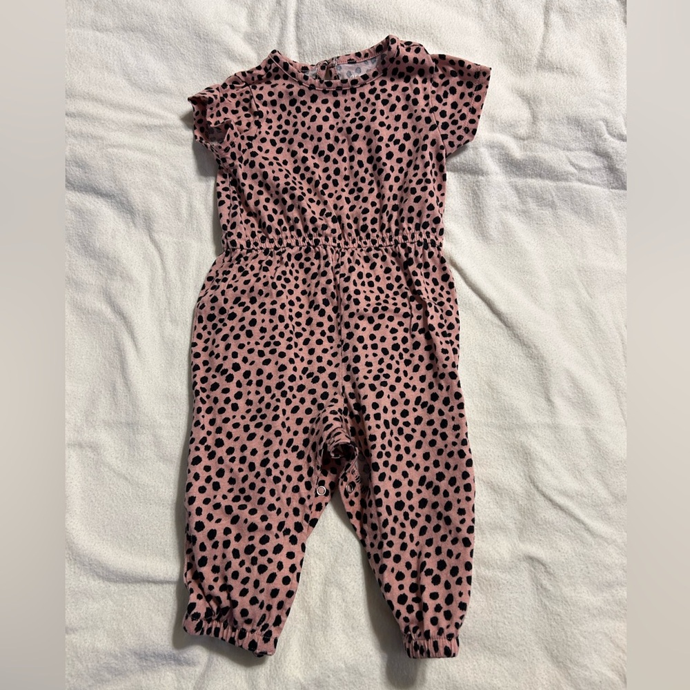Pink and Black Polka‎ Dot Jumpsuit